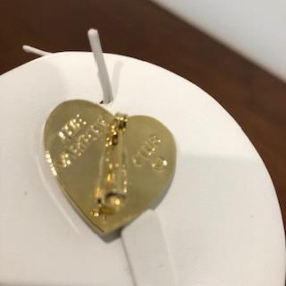 The Variety Club Vintage Gold Tone Rippled Heart Brooch Pin. - Picture 5 of 11